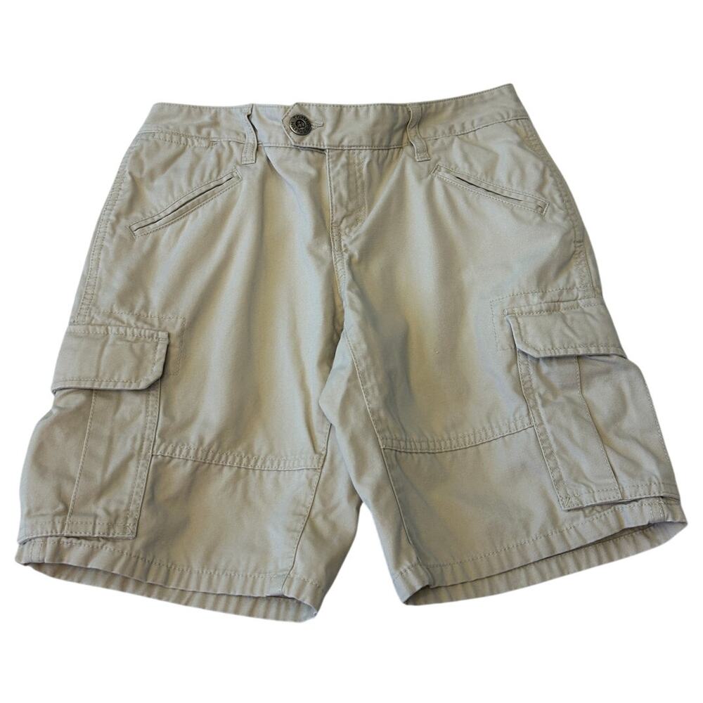 Tommy Hilfiger Women's Cargo Shorts Size 4 Beige Cotton Khaki Preppy Casual Y2K